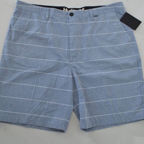 Hurley light denim striped shorts bermuda blue 40